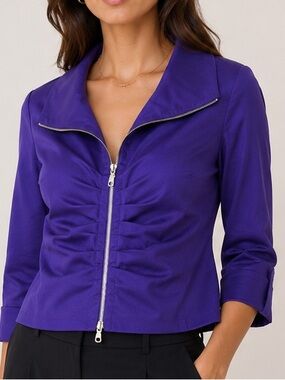 Joseph Ribkoff Purple Zip-Front Jacket